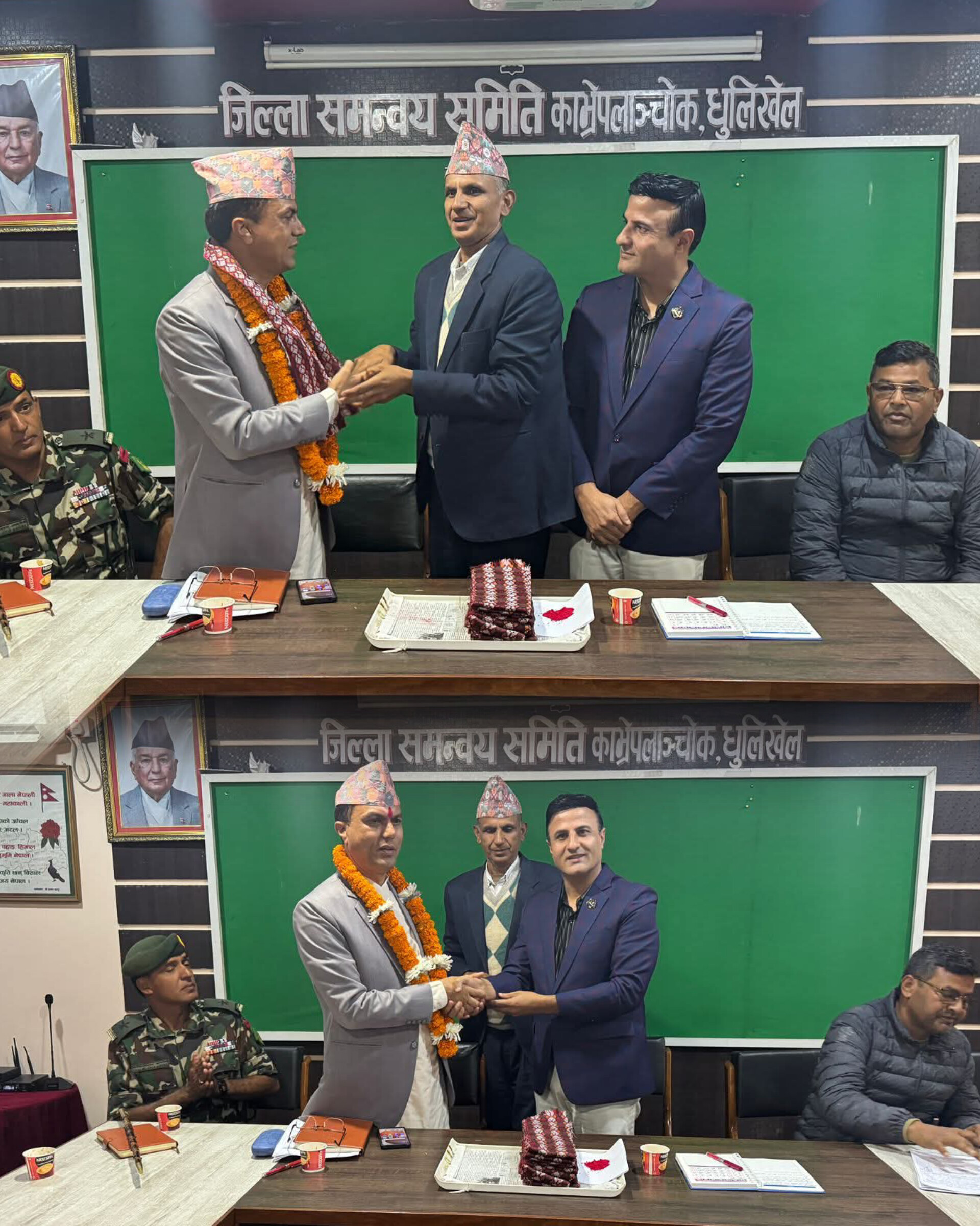 काभ्रेपलाञ्चोकका नयाँ प्रमुख जिल्ला अधिकारी गोपाल कुमार अधिकारीलाई स्वागत