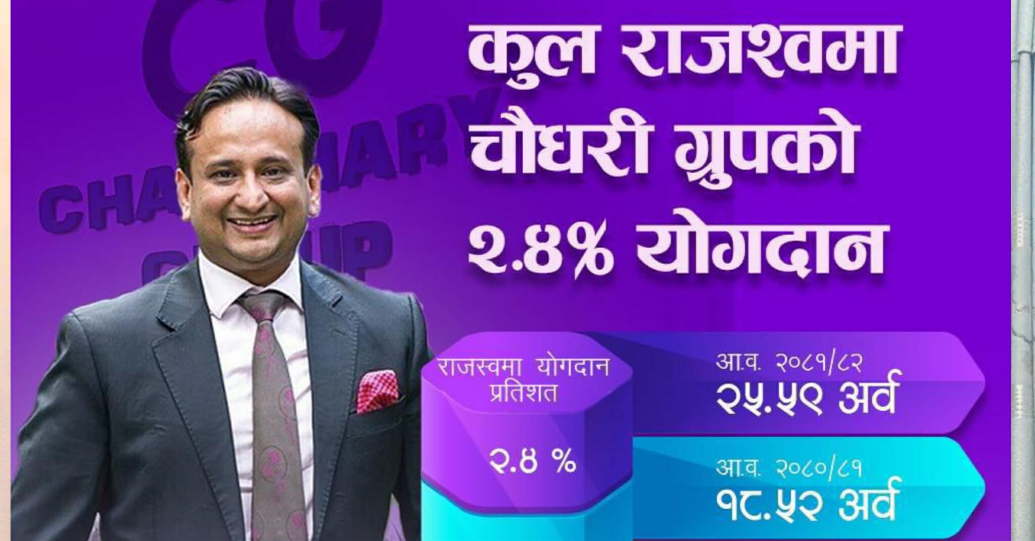 राज्यको ढुकुटीमा चौधरी ग्रुपको प्रत्येक दिन ७ करोड बढी राजस्व योगदान